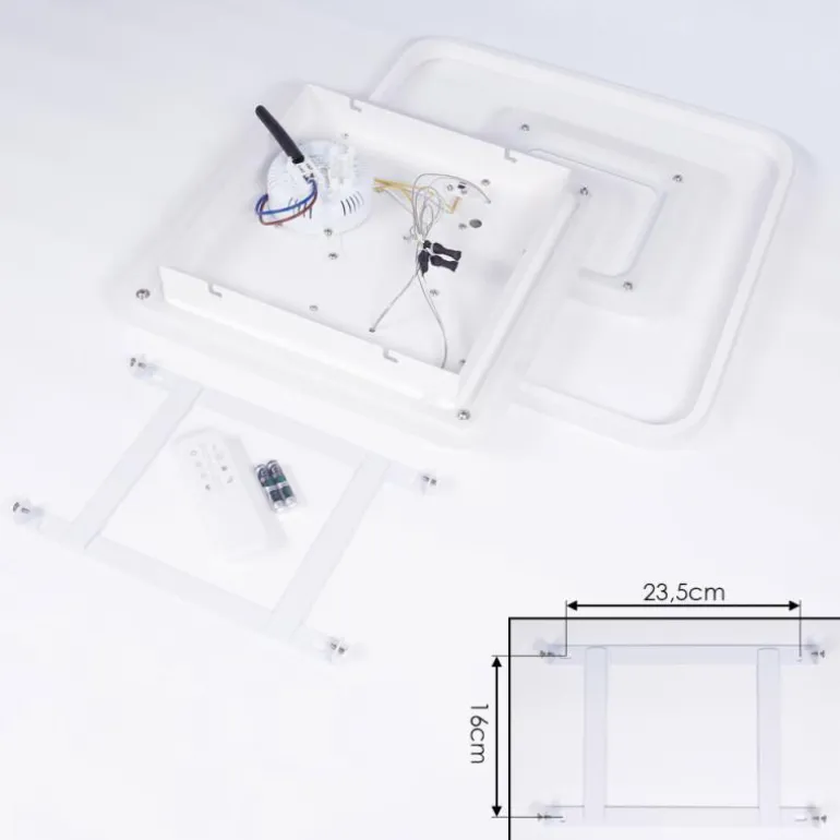 Plafonnier Panchita LED Blanc, 1 lumière, Télécommandes
