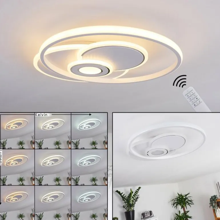 Plafonnier Panchita LED Blanc, 1 lumière, Télécommandes