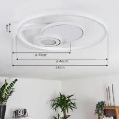 Plafonnier Panchita LED Blanc, 1 lumière, Télécommandes