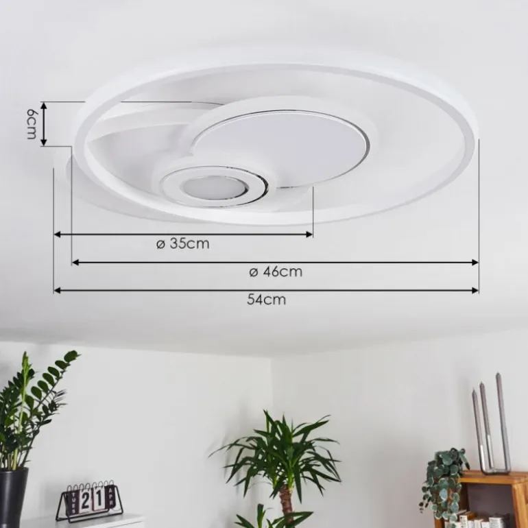 Plafonnier Panchita LED Blanc, 1 lumière, Télécommandes