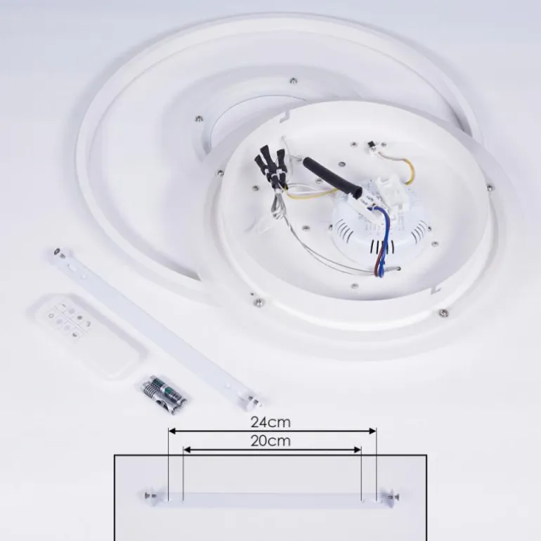 Plafonnier Panchita LED Blanc, 1 lumière, Télécommandes