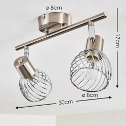 Plafonnier Parado Nickel mat, 2 lumières