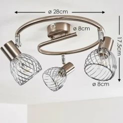 Plafonnier Parado Nickel mat, 3 lumières