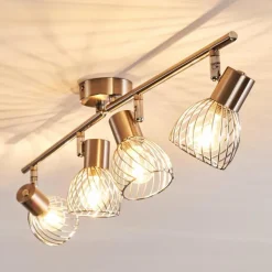 Plafonnier Parado Nickel mat, 4 lumières