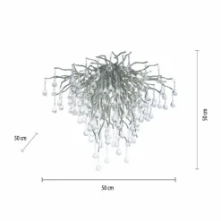 Plafonnier Paul Neuhaus ICICLE Acier inoxydable, 9 lumières