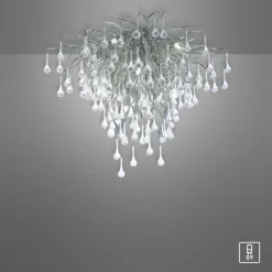 Plafonnier Paul Neuhaus ICICLE Acier inoxydable, 9 lumières