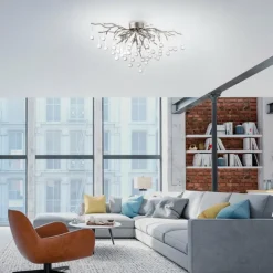 Plafonnier Paul Neuhaus ICICLE Argenté, 4 lumières