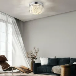 Plafonnier Paul Neuhaus KRISTA LED Chrome, 1 lumière
