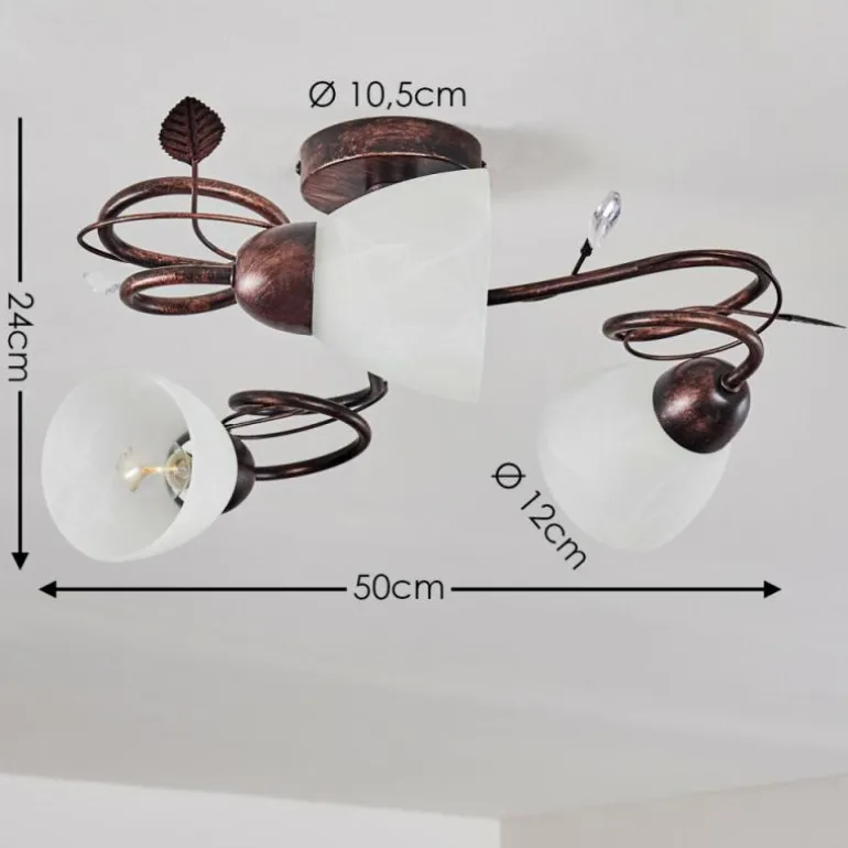 Plafonnier Peccia Rouille, 3 lumières