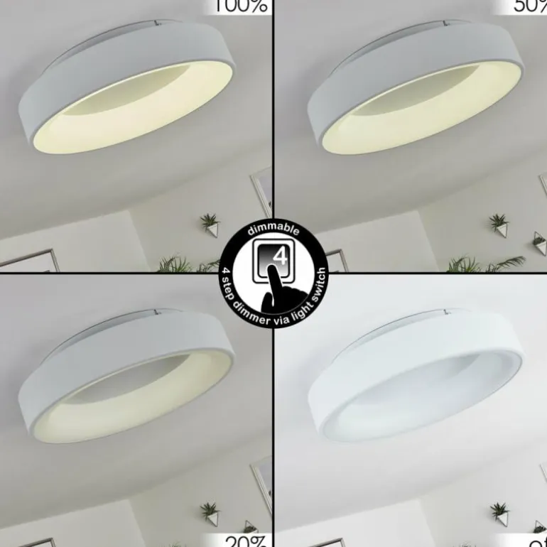 Plafonnier Pine LED Blanc, 1 lumière