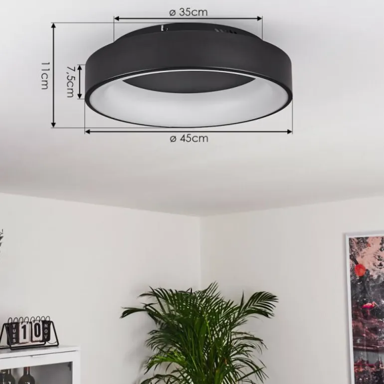 Plafonnier Pine LED Noir, 1 lumière