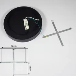 Plafonnier Pine LED Noir, 1 lumière