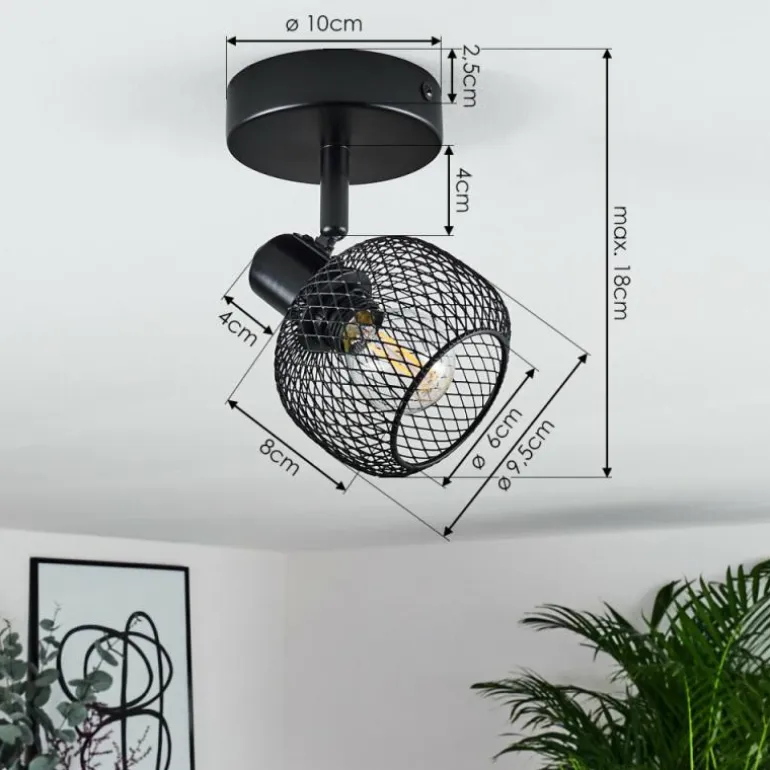Plafonnier Pipisu Noir, 1 lumière