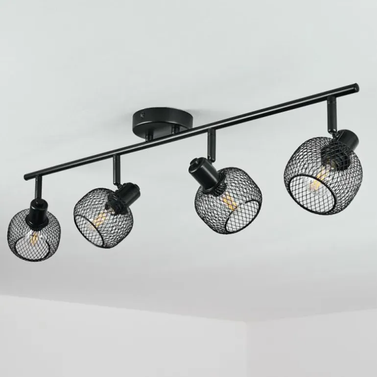 Plafonnier Pipisu Noir, 4 lumières