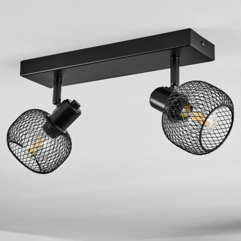 Plafonnier Pipisu Noir, 2 lumières