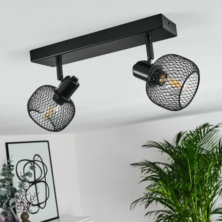 Plafonnier Pipisu Noir, 2 lumières