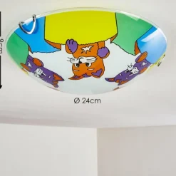 Plafonnier Pizzy Katze Chrome, Blanc, 2 lumières