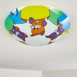 Plafonnier Pizzy Katze Chrome, Blanc, 2 lumières