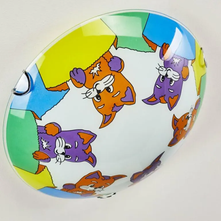 Plafonnier Pizzy Katze Chrome, Blanc, 2 lumières