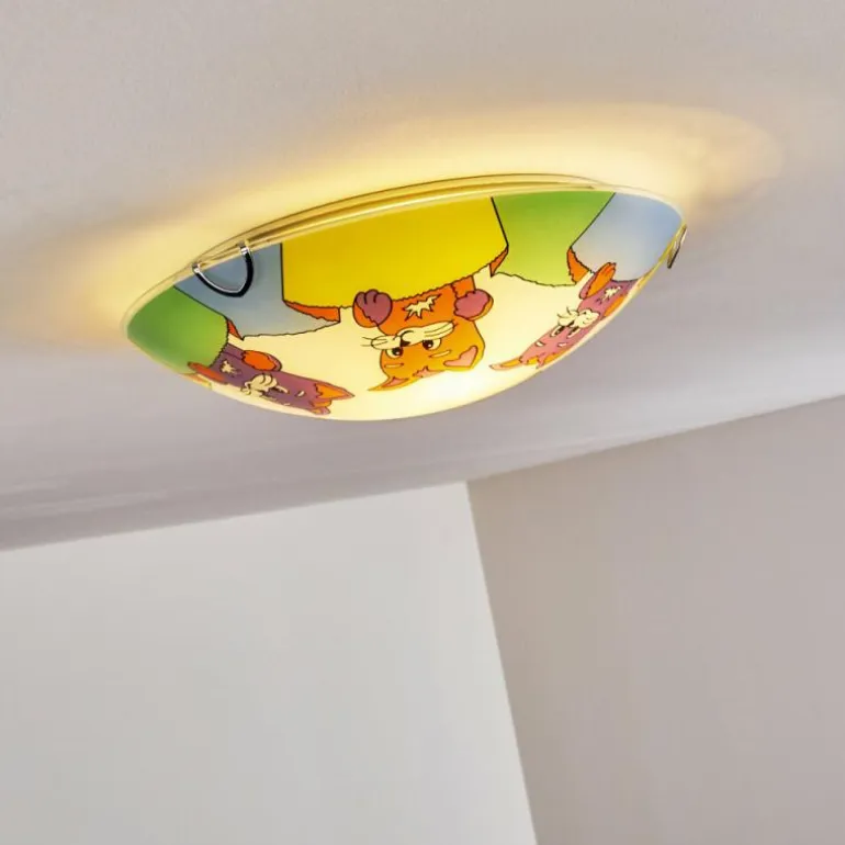 Plafonnier Pizzy Katze Chrome, Blanc, 2 lumières