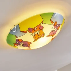 Plafonnier Pizzy Katze Chrome, Blanc, 2 lumières