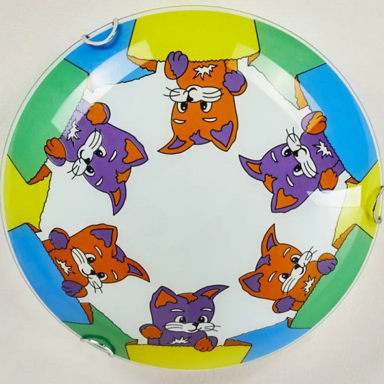 Plafonnier Pizzy Katze Chrome, Blanc, 2 lumières
