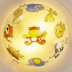 Plafonnier Pizzy Zoo Chrome, Blanc, 2 lumières