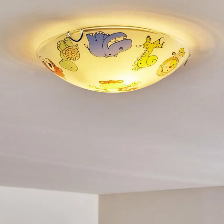 Plafonnier Pizzy Zoo Chrome, Blanc, 2 lumières