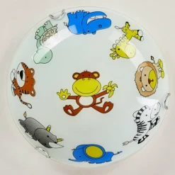 Plafonnier Pizzy Zoo Chrome, Blanc, 2 lumières