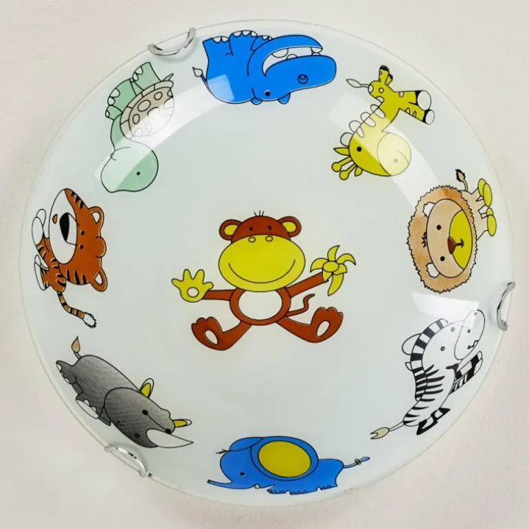 Plafonnier Pizzy Zoo Chrome, Blanc, 2 lumières