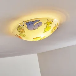 Plafonnier Pizzy Zoo Chrome, Blanc, 2 lumières