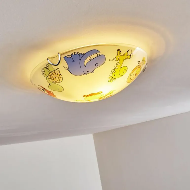 Plafonnier Pizzy Zoo Chrome, Blanc, 2 lumières