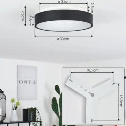 Plafonnier Playas LED Noir, Blanc, 1 lumière