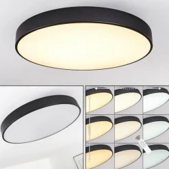 Plafonnier Plovdiv LED Blanc, 1 lumière, Télécommandes