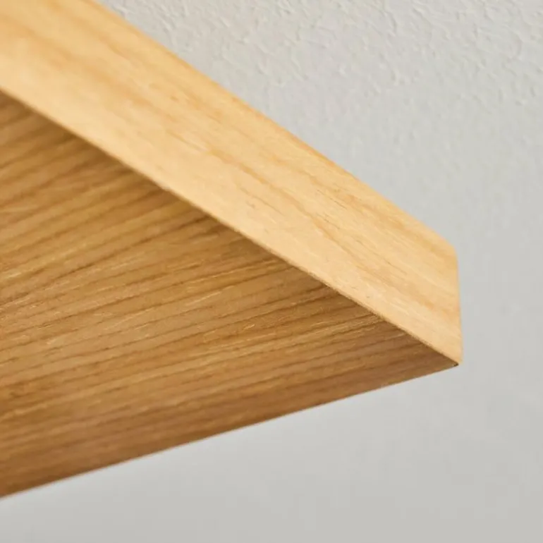 Plafonnier Pompu LED Bois clair, Noir, 2 lumières