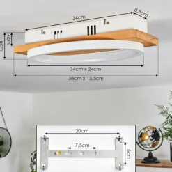 Plafonnier Pompu LED Écru, 1 lumière