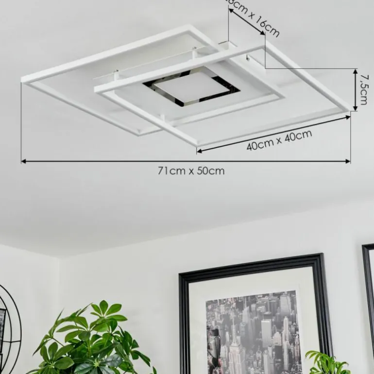 Plafonnier Popoy LED Blanc, 1 lumière, Télécommandes