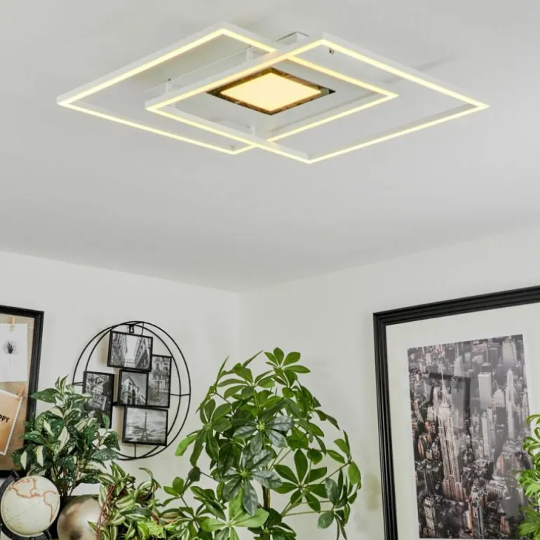 Plafonnier Popoy LED Blanc, 1 lumière, Télécommandes
