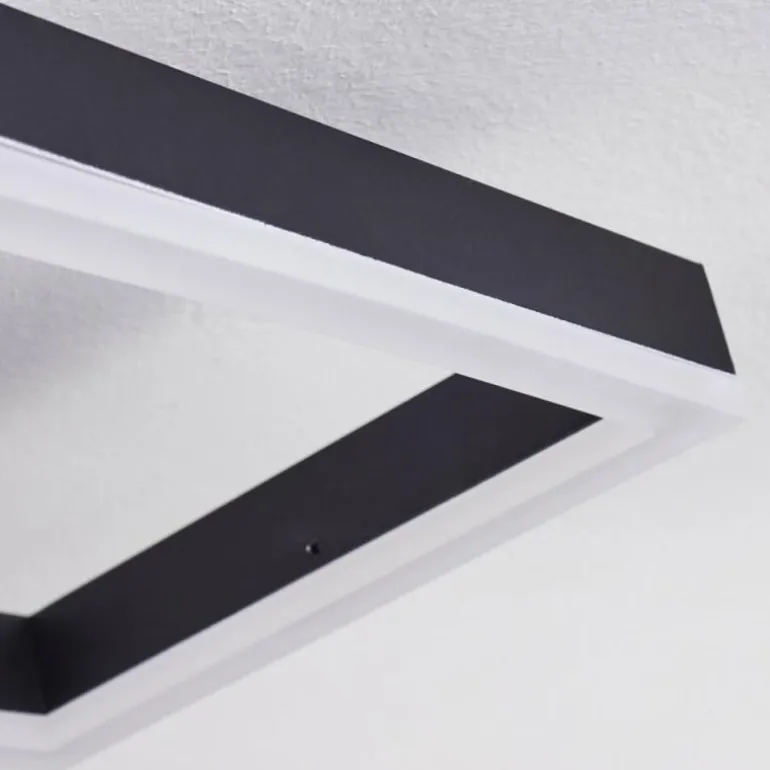 Plafonnier Pourao LED Noir, Blanc, 1 lumière, Télécommandes