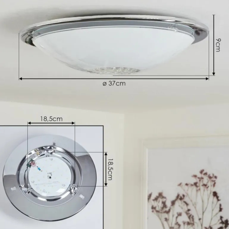 Plafonnier Pratteln LED Chrome, 1 lumière