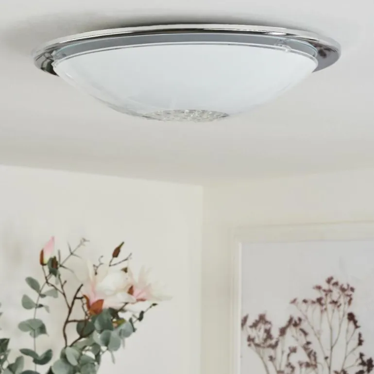 Plafonnier Pratteln LED Chrome, 1 lumière