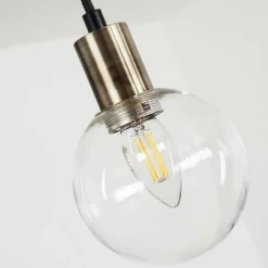 Plafonnier Quento Laiton, Noir, 5 lumières