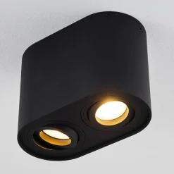 Plafonnier Quimper Noir, 2 lumières