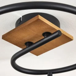 Plafonnier Raccuia Bois foncé, Noir, 3 lumières