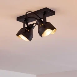 Plafonnier Rahway Noir, 2 lumières