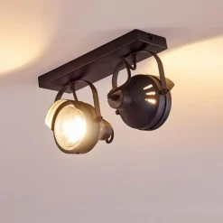 Plafonnier Rahway Noir, 2 lumières