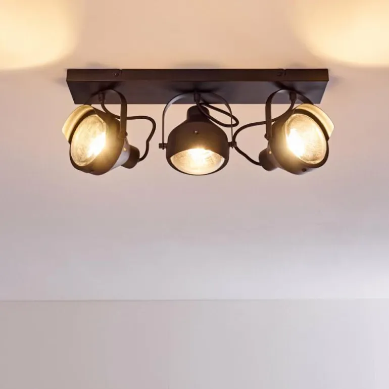 Plafonnier Rahway Noir, 3 lumières