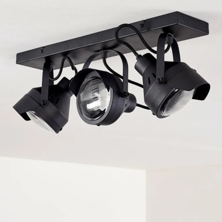 Plafonnier Rahway Noir, 3 lumières