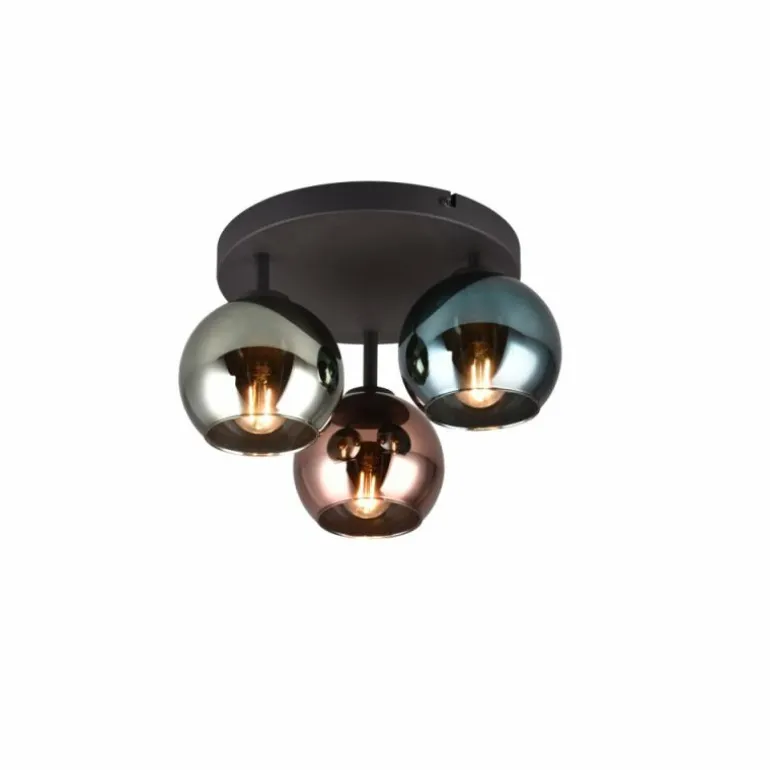 Plafonnier Reality SHELDON Noir, 3 lumières