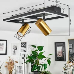 Plafonnier Reboleiro LED Noir, 3 lumières
